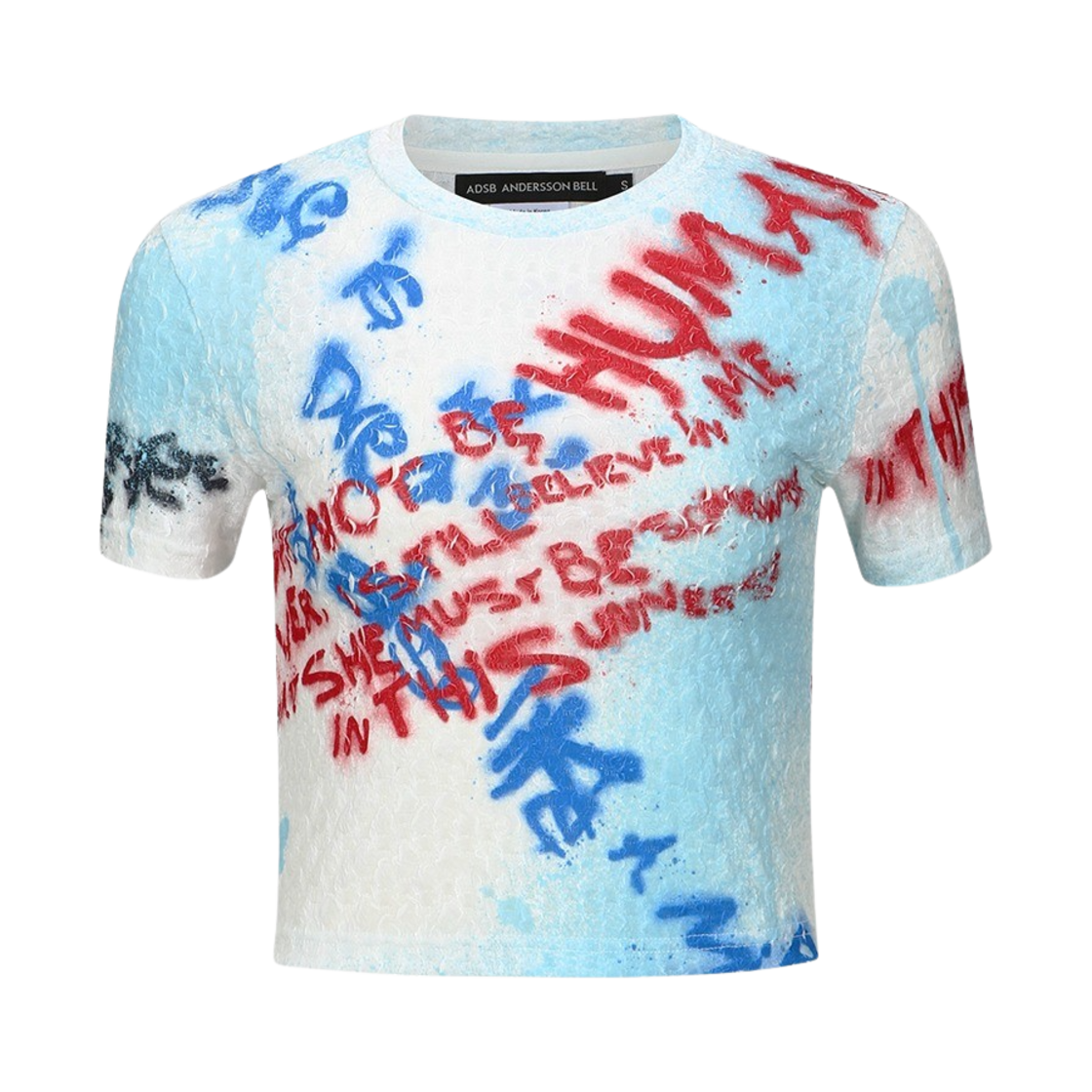 [KREAM 단독] ADSB 앤더슨벨 우먼 에센셜 제니 스프레이드 레터링 티셔츠 화이트