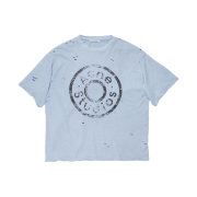 (W) Acne Studios Logo T-Shirt Relaxed Fit Blue Melange