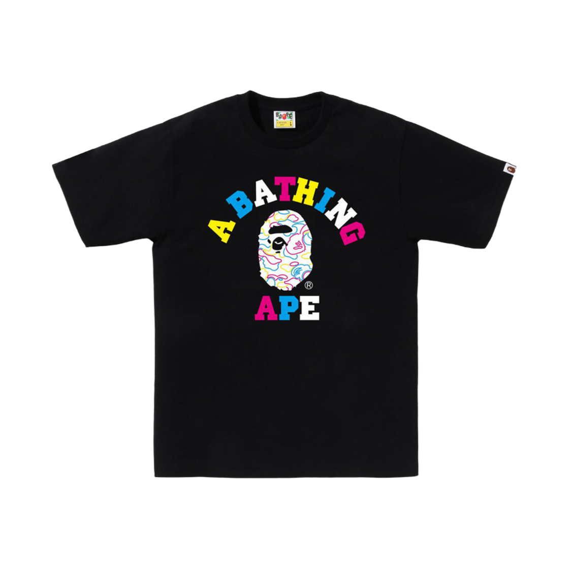 - BAPE Neon Camo College T-Shirt Black