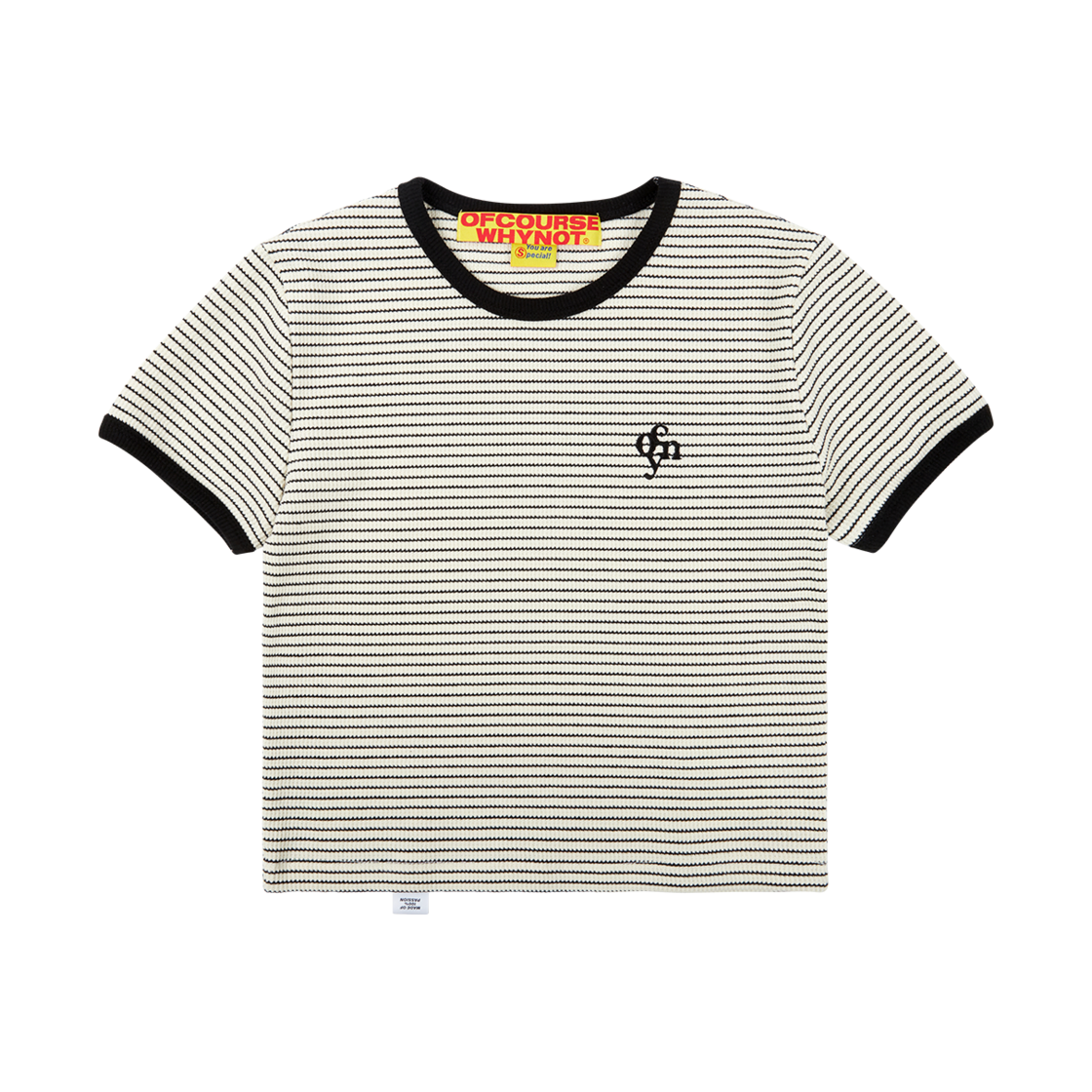 오브콜스와이낫 소프트 걸 썸머 링어 티셔츠 아이보리(ofcoursewhynot Soft Girl Summer Ringer Tee Ivory)