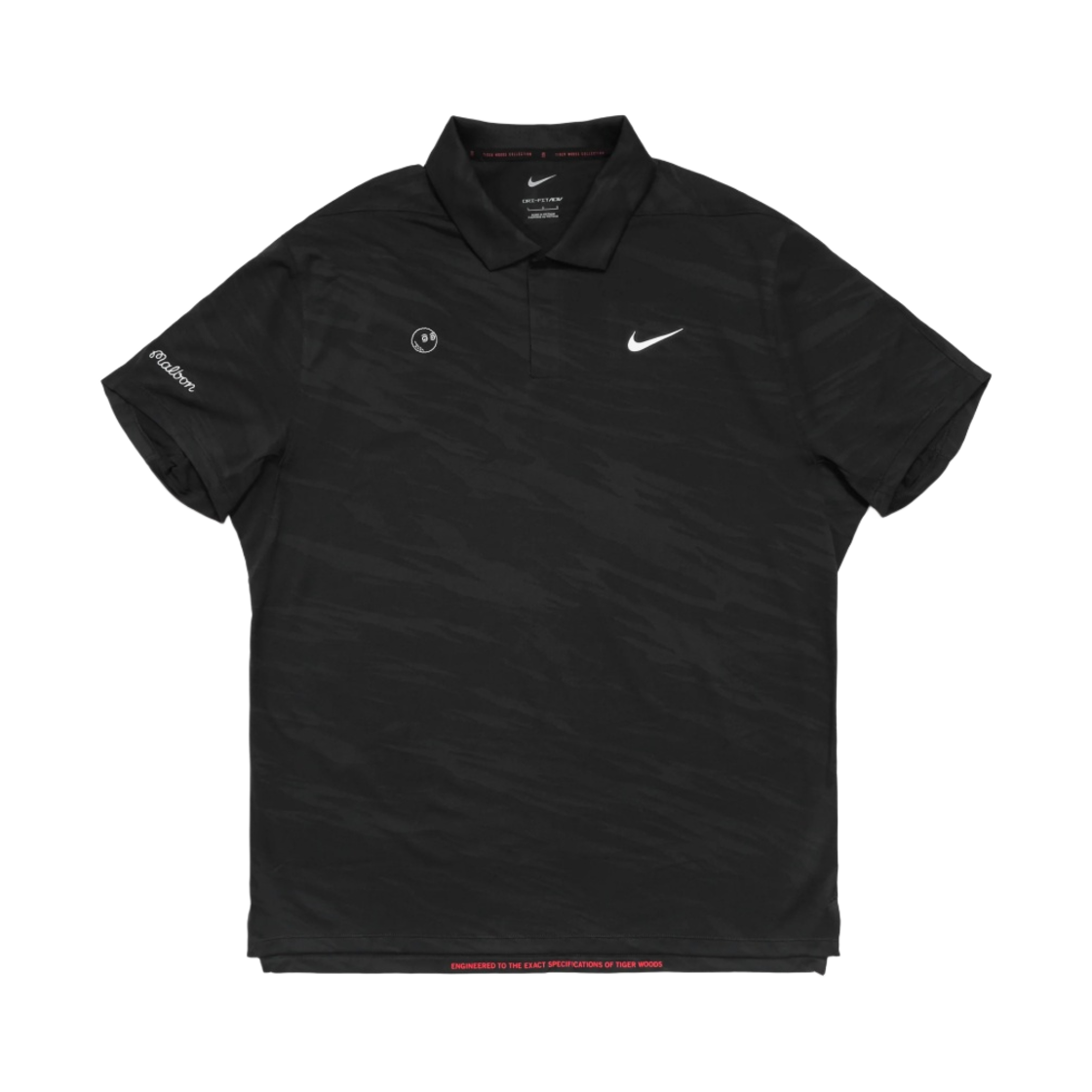 말본 골프 x 나이키 드라이핏 ADV 타이거 우즈 노벨티 폴로 블랙(Malbon Golf x Nike Dri-Fit ADV Tiger Woods Novelty Polo Black) - 1