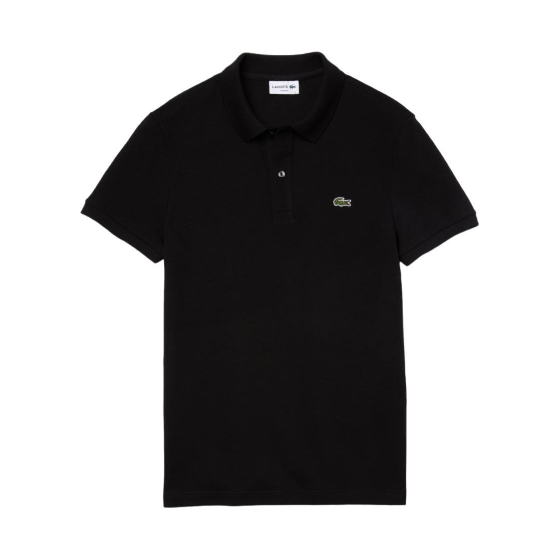 라코스테 오리지날 L.12.12 슬림핏 쁘띠 피케 코튼 폴로 셔츠 블랙(Lacoste Original L.12.12 Slim Fit Petit Pique Cotton Polo Shirt Black)