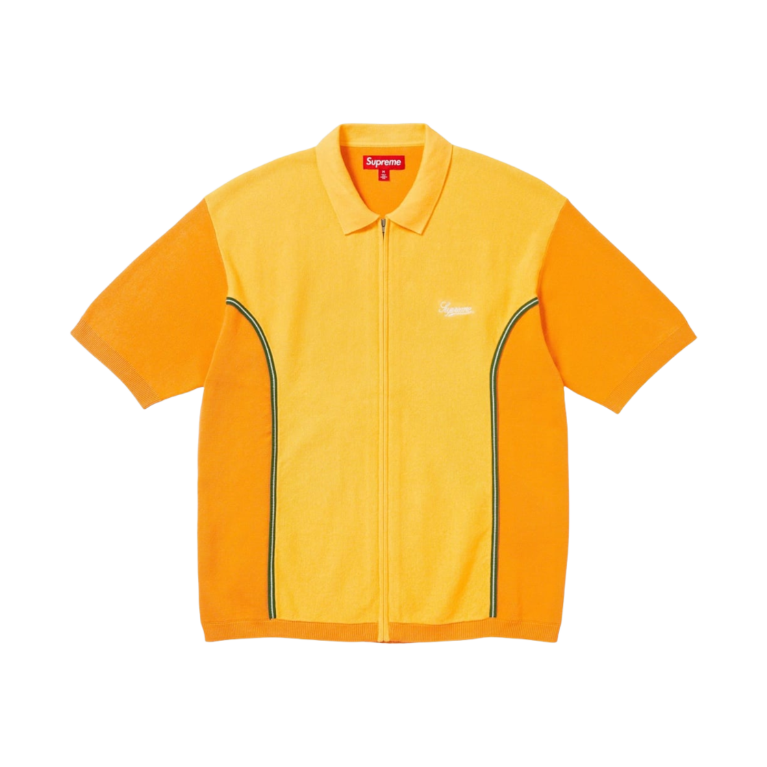 슈프림 파이핑 집업 폴로 머스타드 - 23FW(Supreme Piping Zip Up Polo Mustard - 23FW) - 1