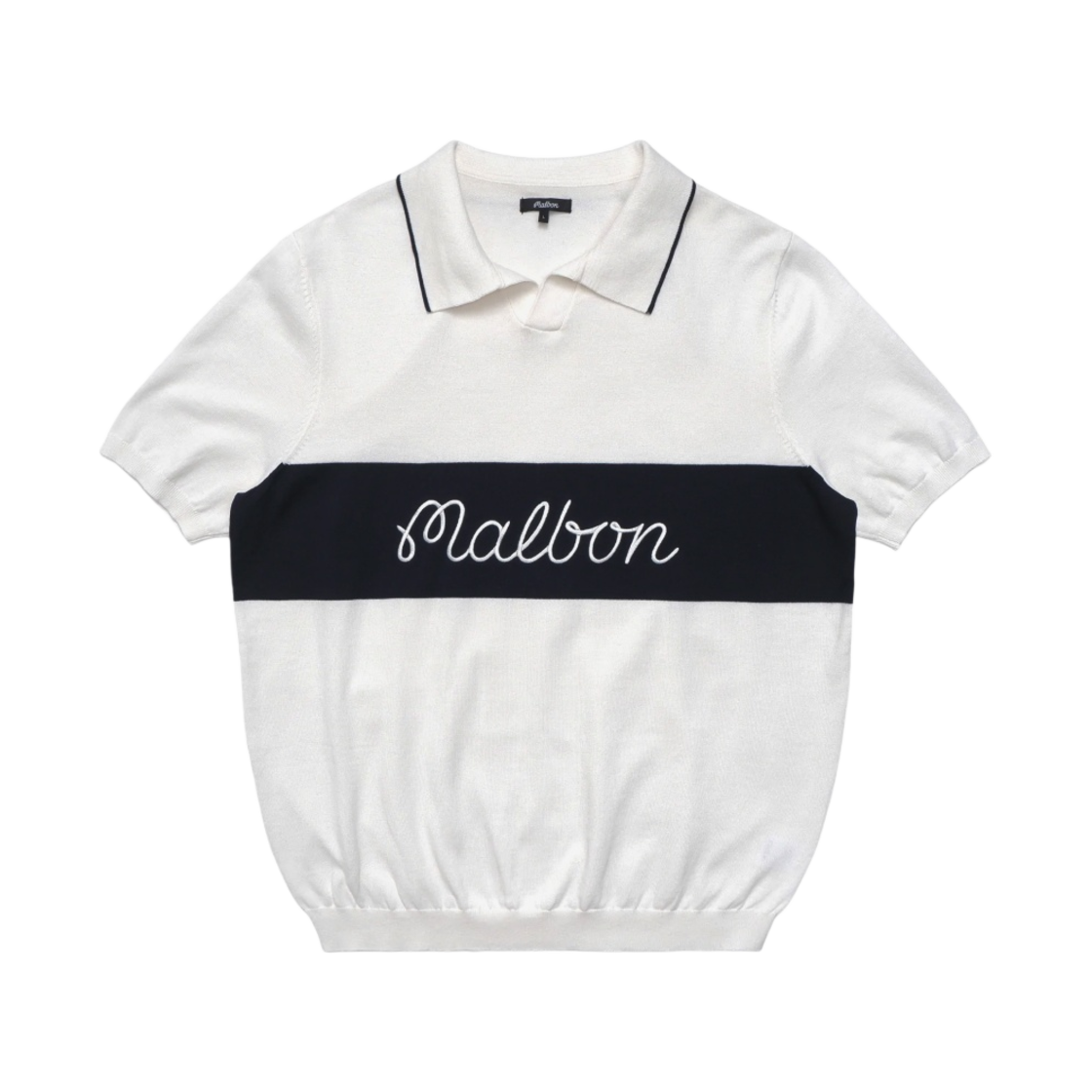 말본 골프 보틀 니트 폴로 아이보리(Malbon Golf Bottle Knit Polo lvory) - 1