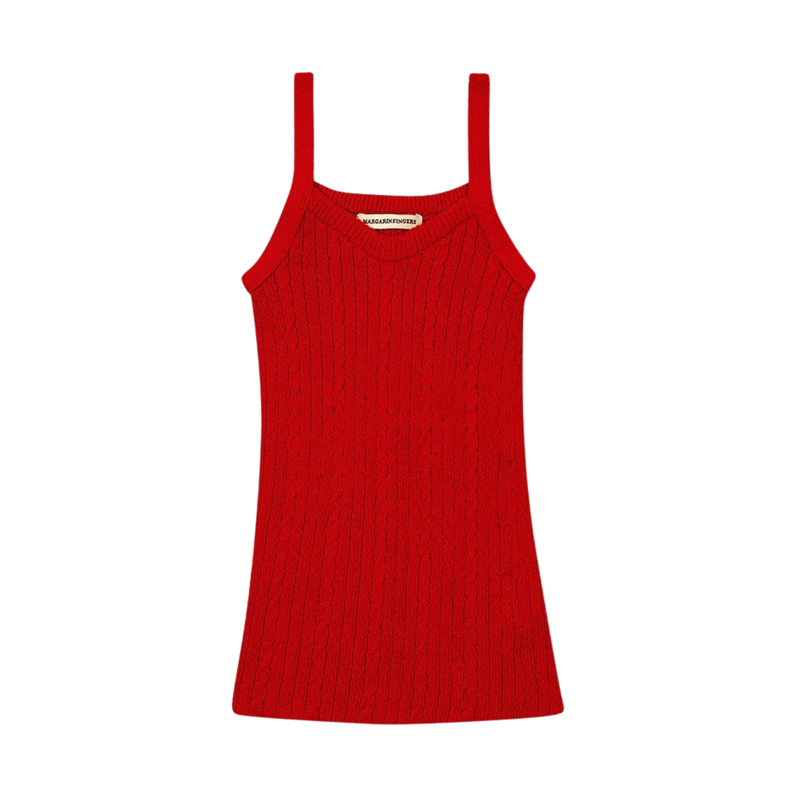 마가린핑거스 트위스트 슬리브리스 니트 레드