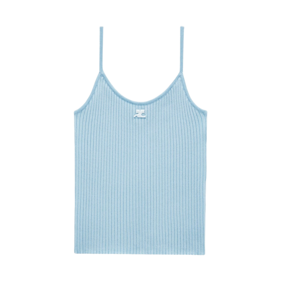 (W) 꾸레쥬 리에디션 니트 탱크탑 파스텔 라이트 블루((W) Courreges Reedition Knit Tank Top Pastel Light Blue) - 1
