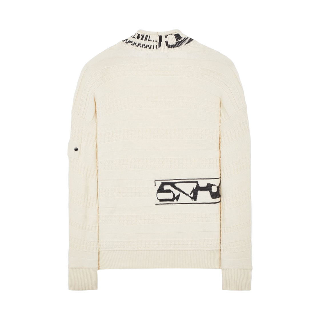 스톤 아일랜드 쉐도우 프로젝트 5091T 페어 아일 아란 모크넥 니트 챕터 원 오프 화이트 - 22FW(Stone Island Shadow Project 5091T Fair Isle Aran Mock Neck Knit Chapter 1 Off White - 22FW) - 2
