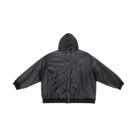 Balenciaga 3B Sports Icon Padded Zip-Up Hoodie Black