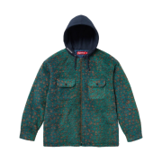 Supreme Fleece Zip Up Hooded Shirt Teal Leopard - 23FW