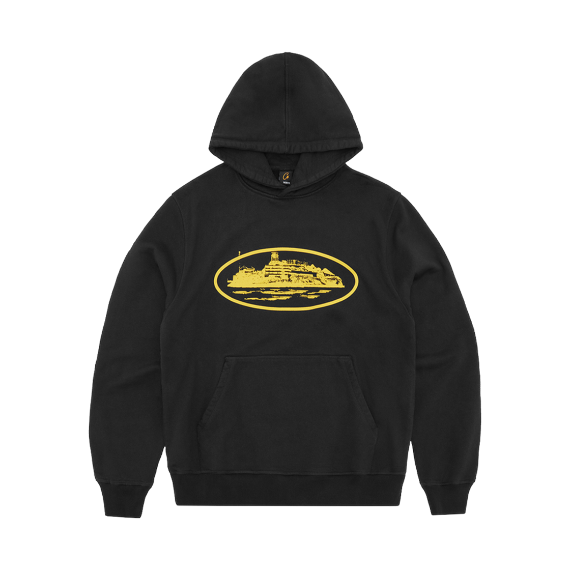 코르테이즈 알카트라즈 후드 V2 블랙 옐로우(Corteiz Alcatraz Hoodie V2 Black Yellow)