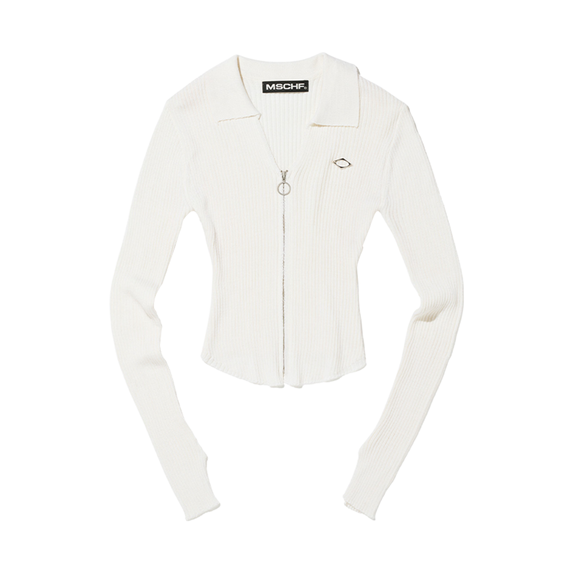 (W) 미스치프 니티드 롱 슬리브 셔츠 화이트((W) Mischief Knitted Long Sleeve Shirt White)