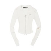 (W) Mischief Knitted Long Sleeve Shirt White