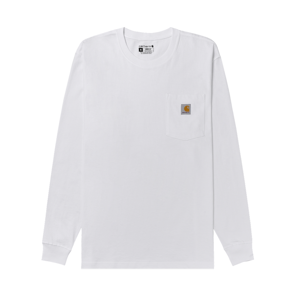칼하트 루즈핏 헤비웨이트 레귤러 롱슬리브 포켓 티셔츠 화이트(Carhartt Loose Fit Heavyweight Regular Long Sleeve Pocket T-Shirt White)