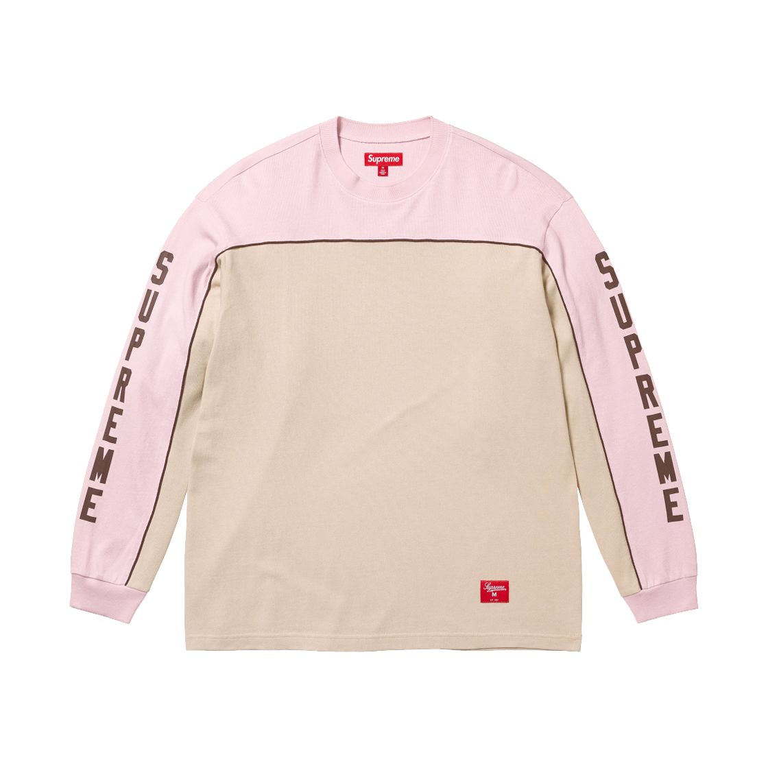 - Supreme Paneled Piping L/S Top Tan - 25SS