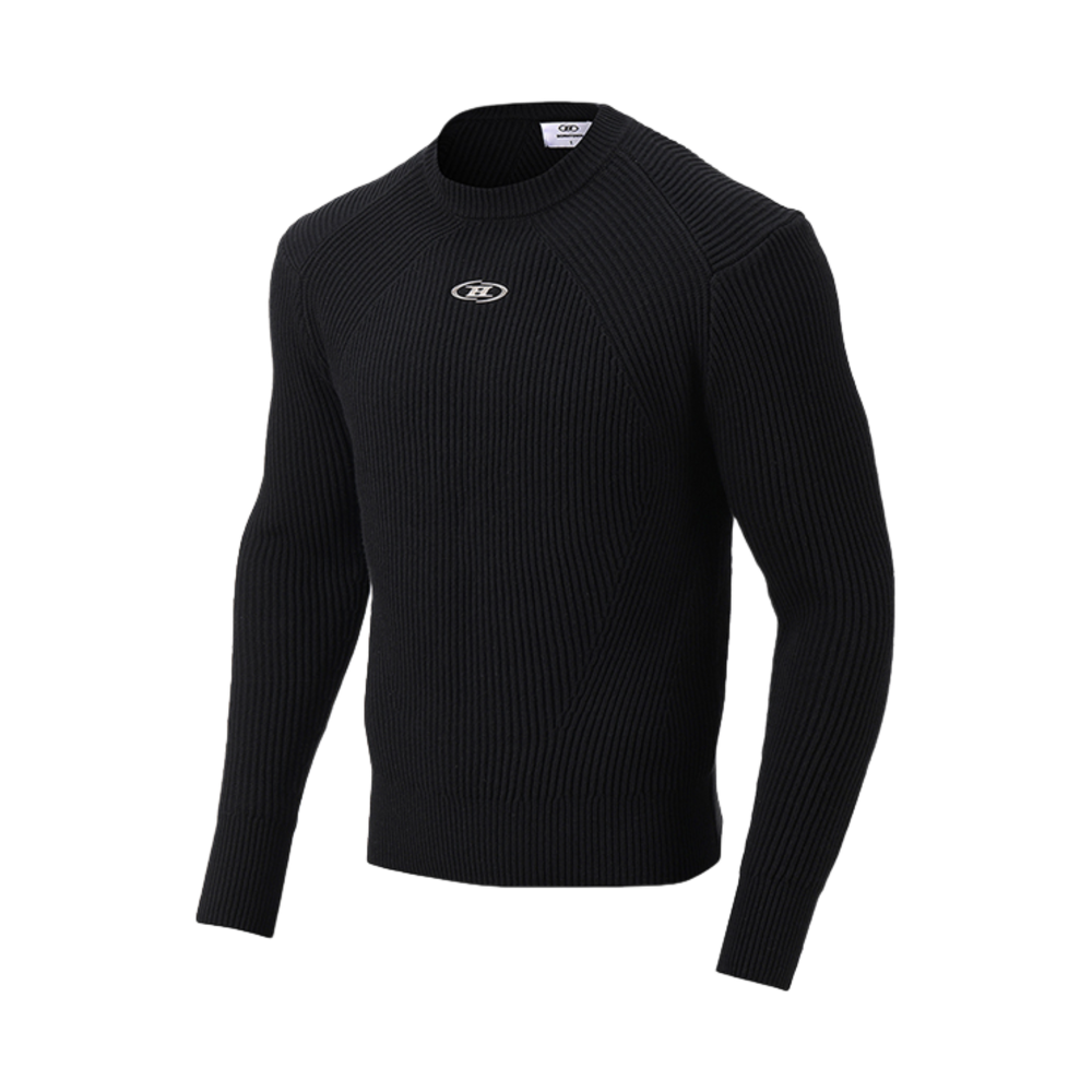 본투윈 크롬 로고 머슬핏 니트 블랙