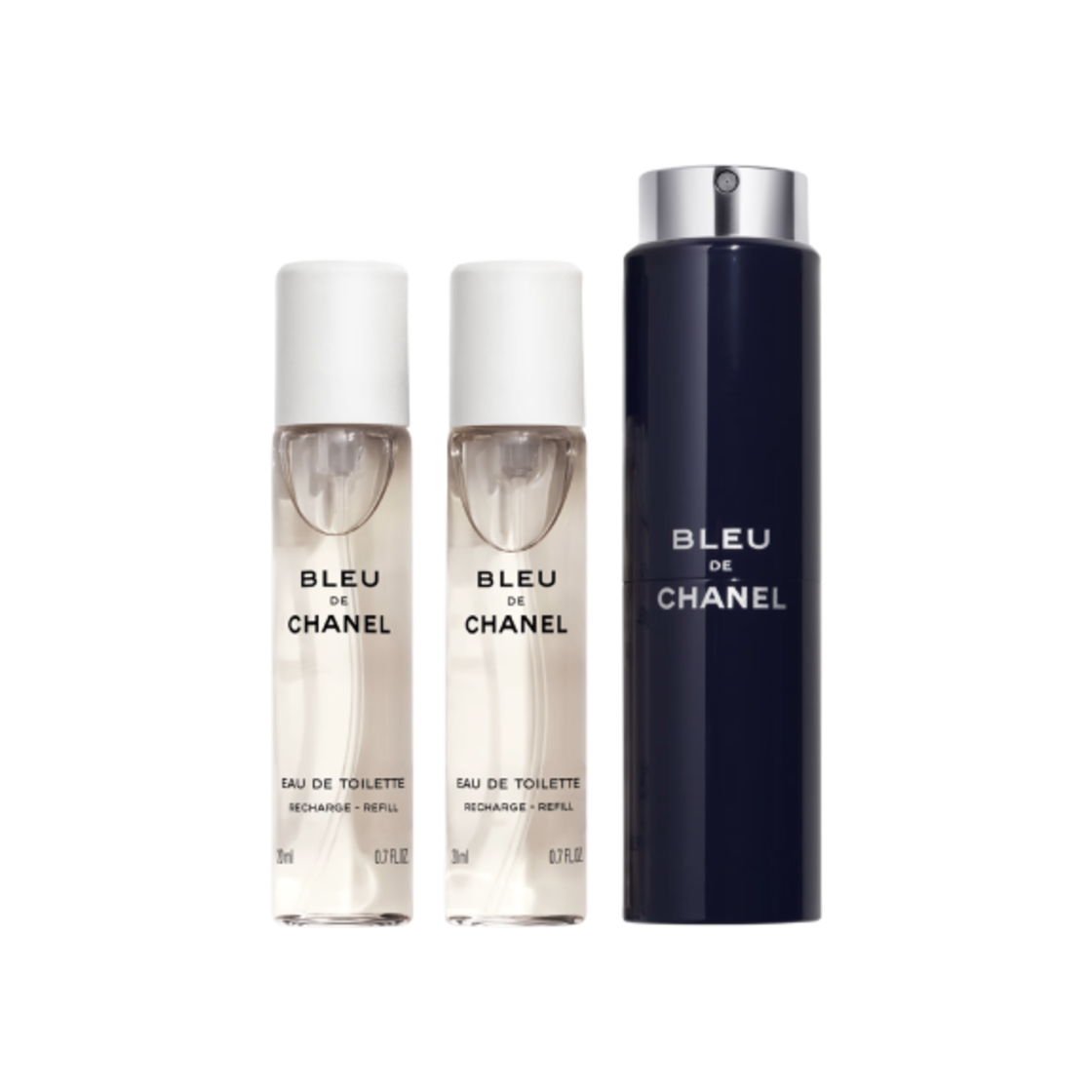 샤넬 블루 드 샤넬 오 드 뚜왈렛 트위스트 앤 스프레이 리필어블 보틀 3 x 20ml(Chanel Bleu De Chanel Eau De Toilette Twist and Spray Refillable Bottle 3 x 20ml) - 1