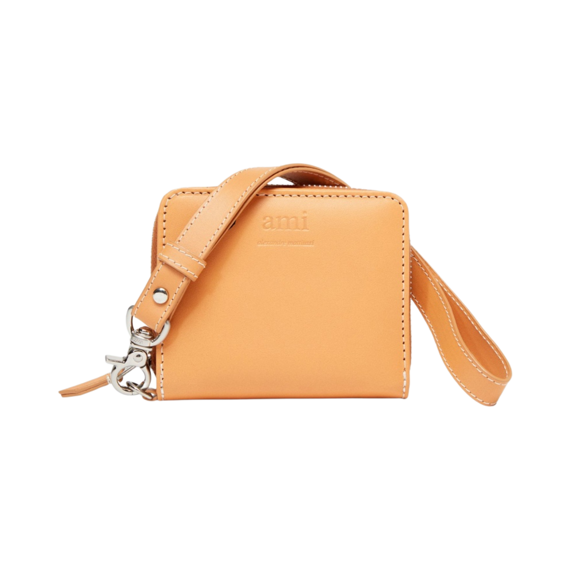 아미 레더 스트랩 컴팩트 지갑 누드(AMI Compact Wallet with Leather Strap Nude) - 2