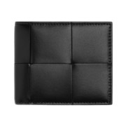 Bottega Veneta Cassette Bi-Fold Wallet Black Parakeet