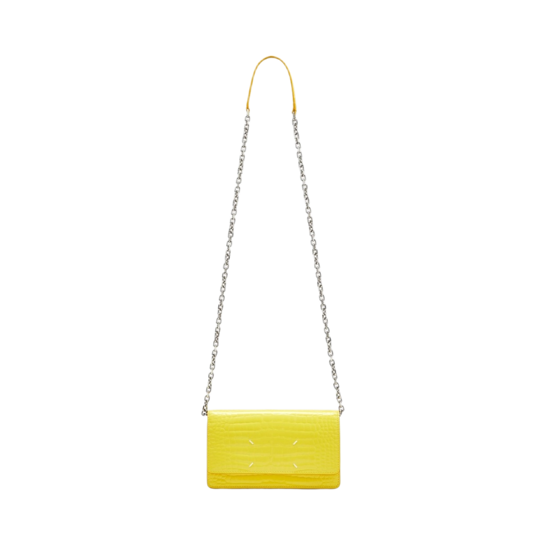 메종 마르지엘라 보빈 레더 크로커다일 프린트 스티치 체인 지갑 옐로우(Maison Margiela Bovine Leather Crocodile Print Stitch Chain Wallet Yellow) - 2