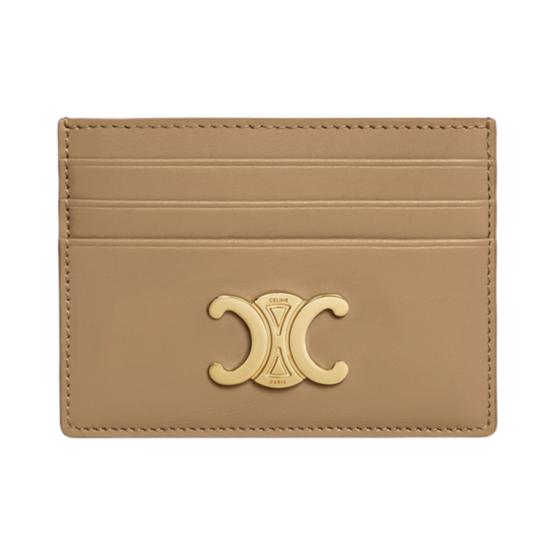 10L833DPV-18AE Celine Card Holder Triomphe in Shiny Calfskin Smoked Brown