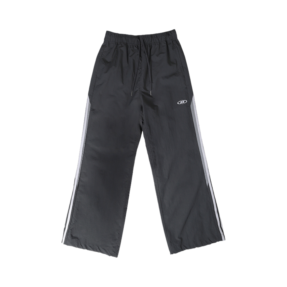 본투윈 나일론 트랙 라인 와이드 팬츠 차콜