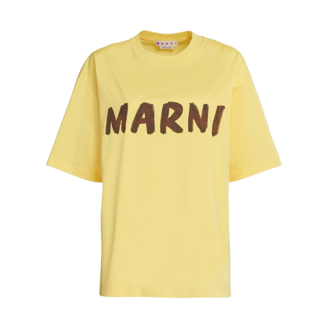(W) 마르니 로고 바이오 코튼 티셔츠 레몬((W) Marni Logo Bio Cotton T-Shirt Lemon) - 1