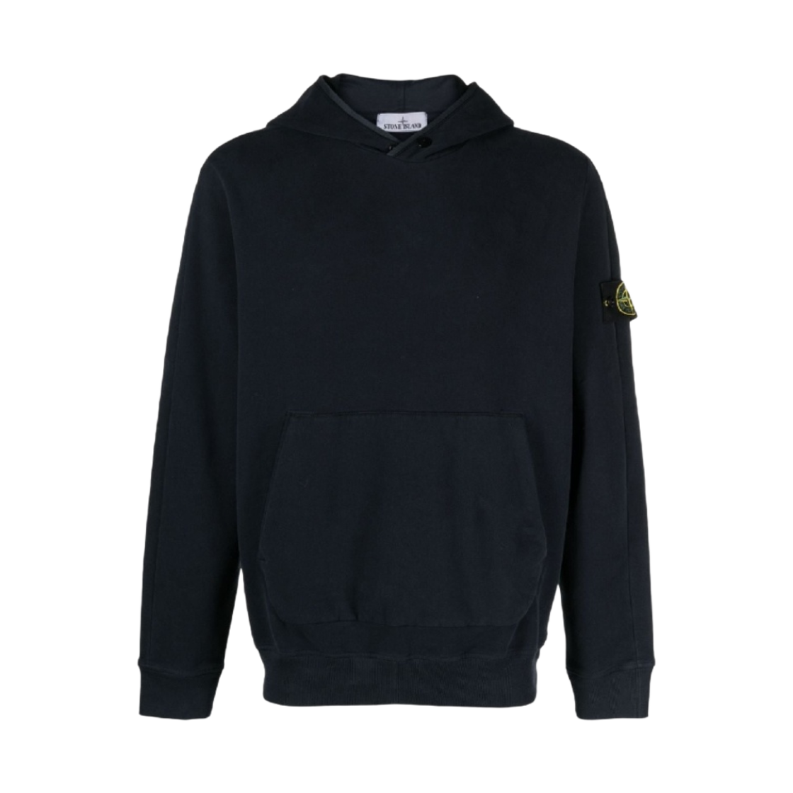 791561252-V0020 Stone Island 61252 Garment Dyed Stretch Cotton Fleece Hooded Sweatshirt Navy Blue - 23FW