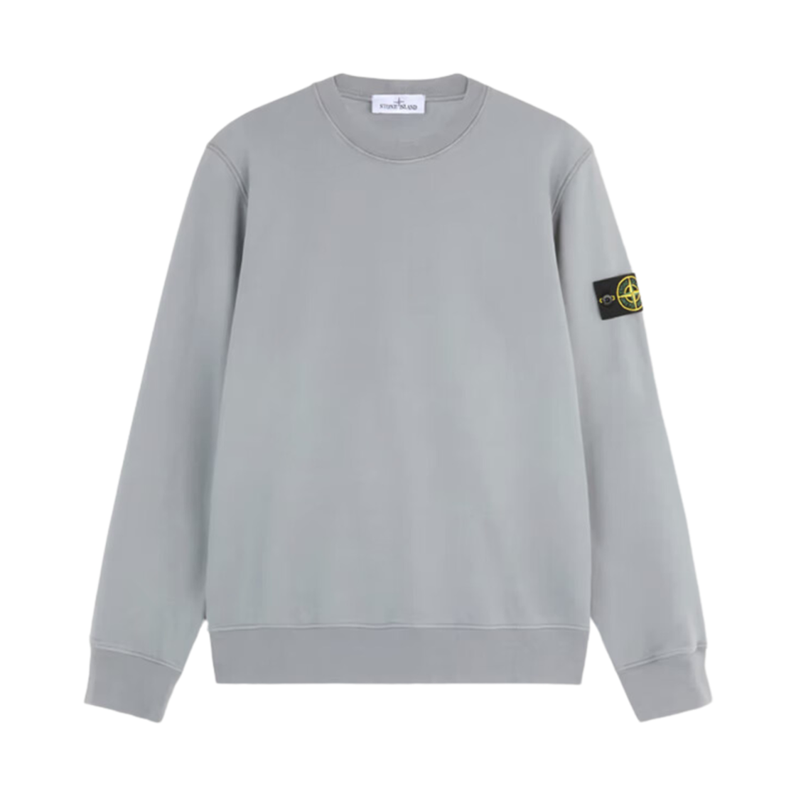 811563051-V0066 Stone Island 63051 Cotton Fleece Crewneck Sweatshirt with Ribbing Green Grey - 24FW