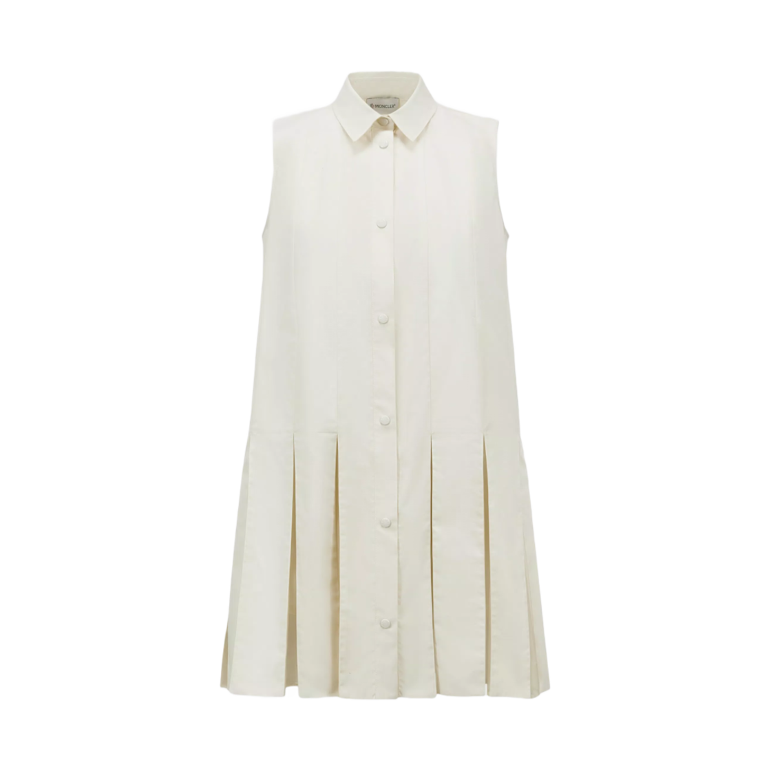 K1-093-2G00011-597LQ-050 (W) Moncler Cotton & Silk Mini Shirt Dress White Ivory - 25SS