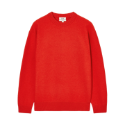 COS Boiled Wool Crewneck Jumper Bright Orange