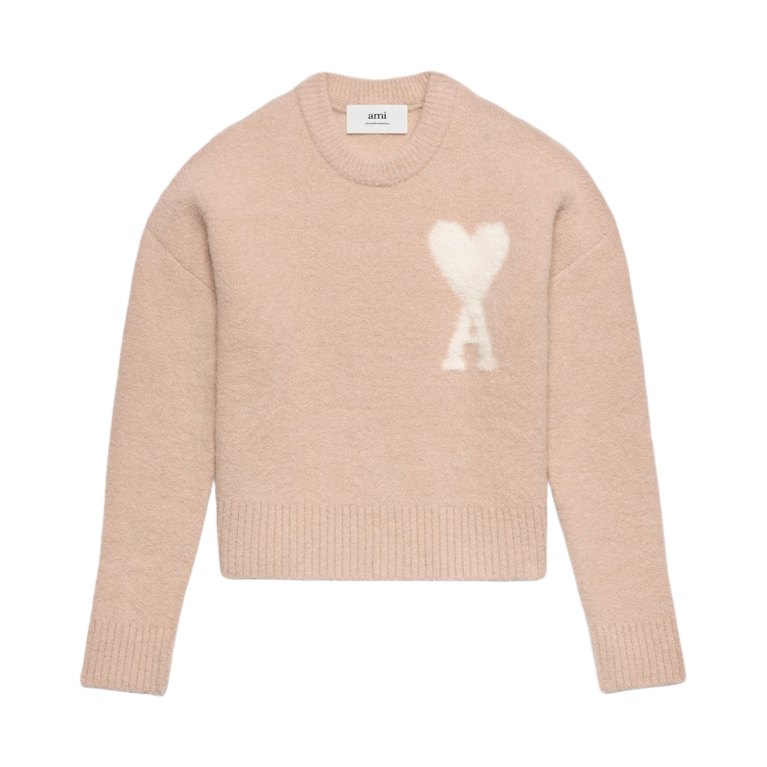 UKS025-KN0032-685 AMI de Coeu Cloudy Sweater Powder Pink Ivory - 대표 이미지 #1