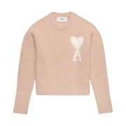 AMI de Coeu Cloudy Sweater Powder Pink Ivory