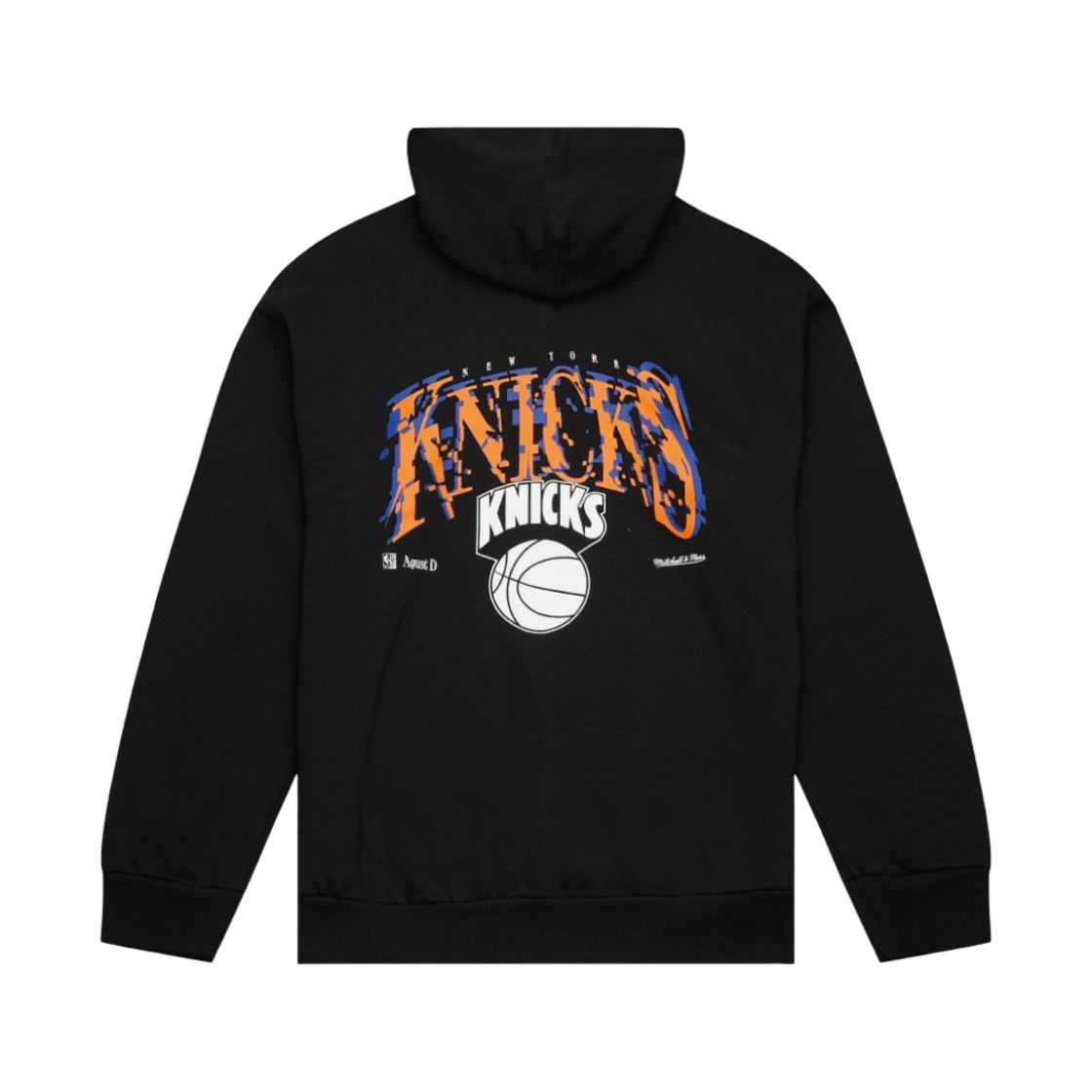 미첼앤네스 x 슈가 글리치 후드 뉴욕 닉스 블랙(Mitchell & Ness x Suga Glitch Hoodie New York Knicks Black)