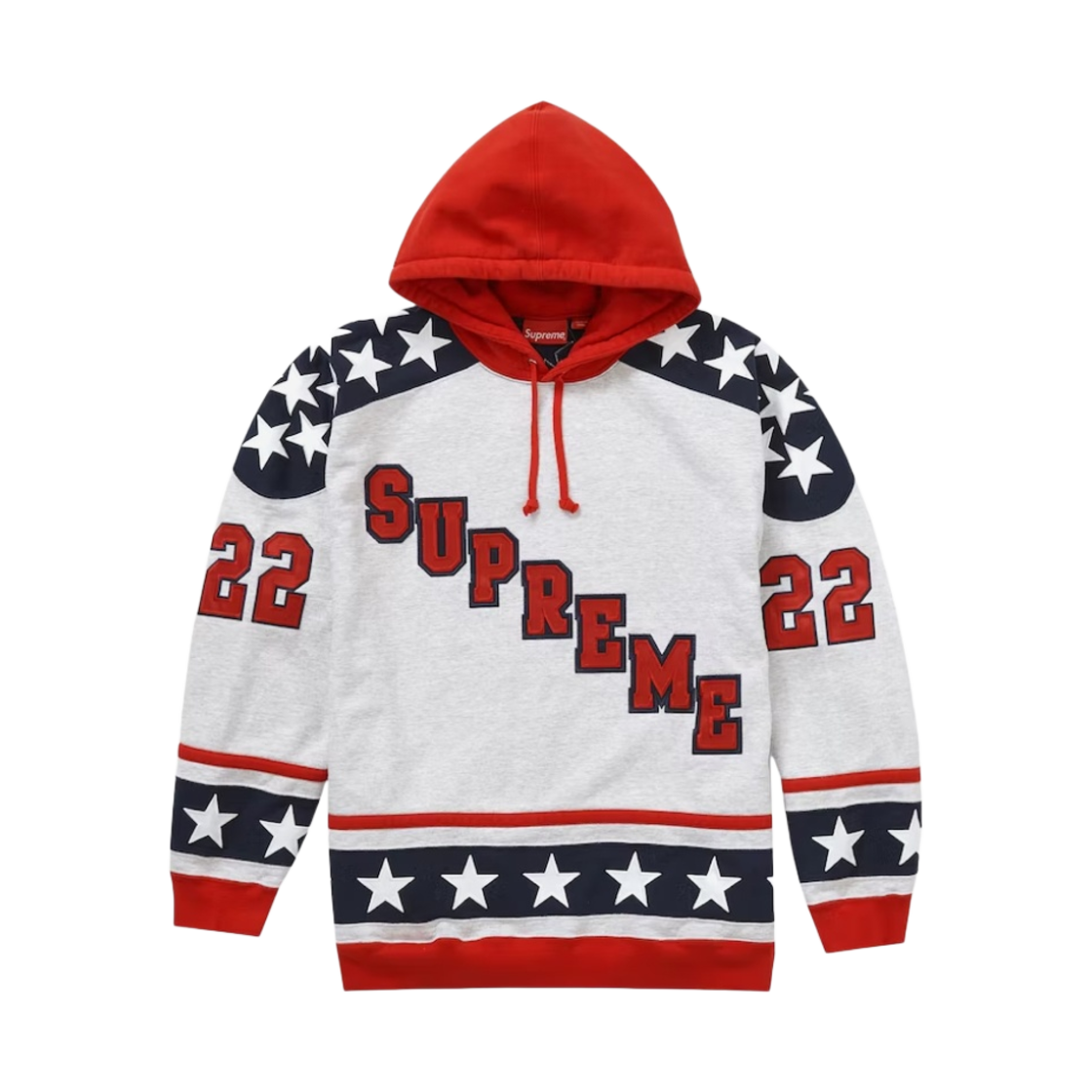 - Supreme Hockey Hooded Sweatshirt Ash Grey - 22FW - 대표 이미지 #1