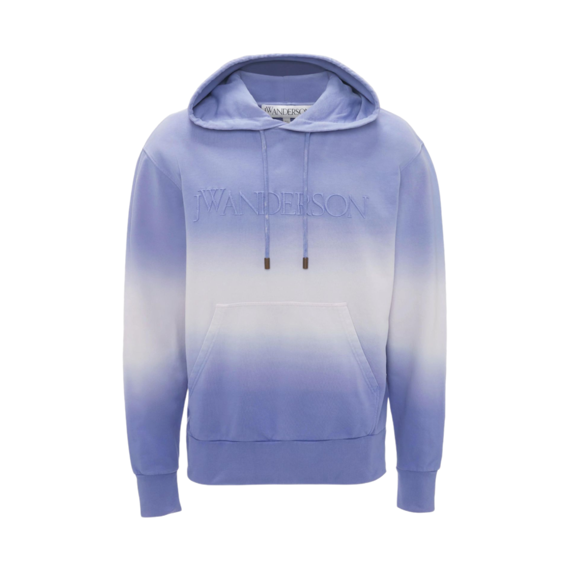 JW0192PG1632748 JW Anderson Gradient Logo Embroidered Hoodie Lavender Multi
