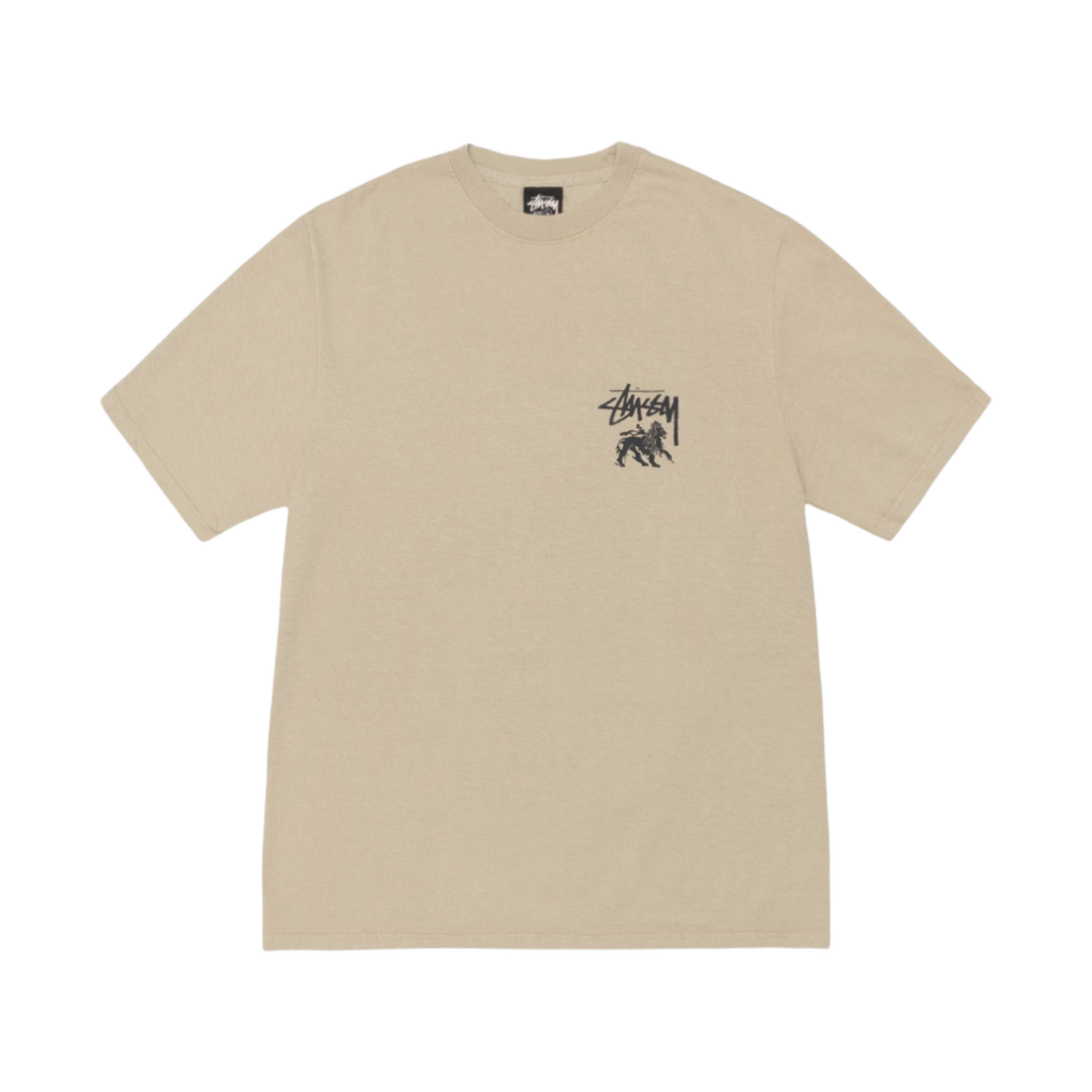1905050 Stussy Rasta Lion Pigment Dyed T-Shirt Khaki
