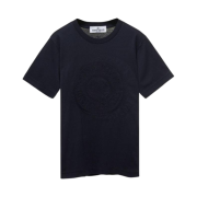 (Kids) Stone Island 21070 Printed Maxi Logo T-Shirt Navy Blue - 23FW
