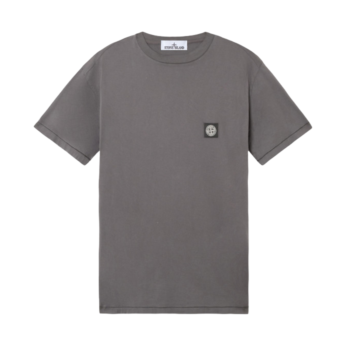 스톤 아일랜드 2100039 60/2 코튼 저지 슬림 핏 티셔츠 컴퍼스 로고 패치 차콜 그레이 - 25SS(Stone Island 2100039 60/2 Cotton Jersey Slim Fit T-Shirt with Compass Logo Patch Charcoal Grey - 25SS) - 1