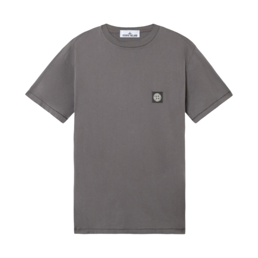 Stone Island 2100039 60/2 Cotton Jersey Slim Fit T-Shirt with Compass Logo Patch Charcoal Grey - 25SS