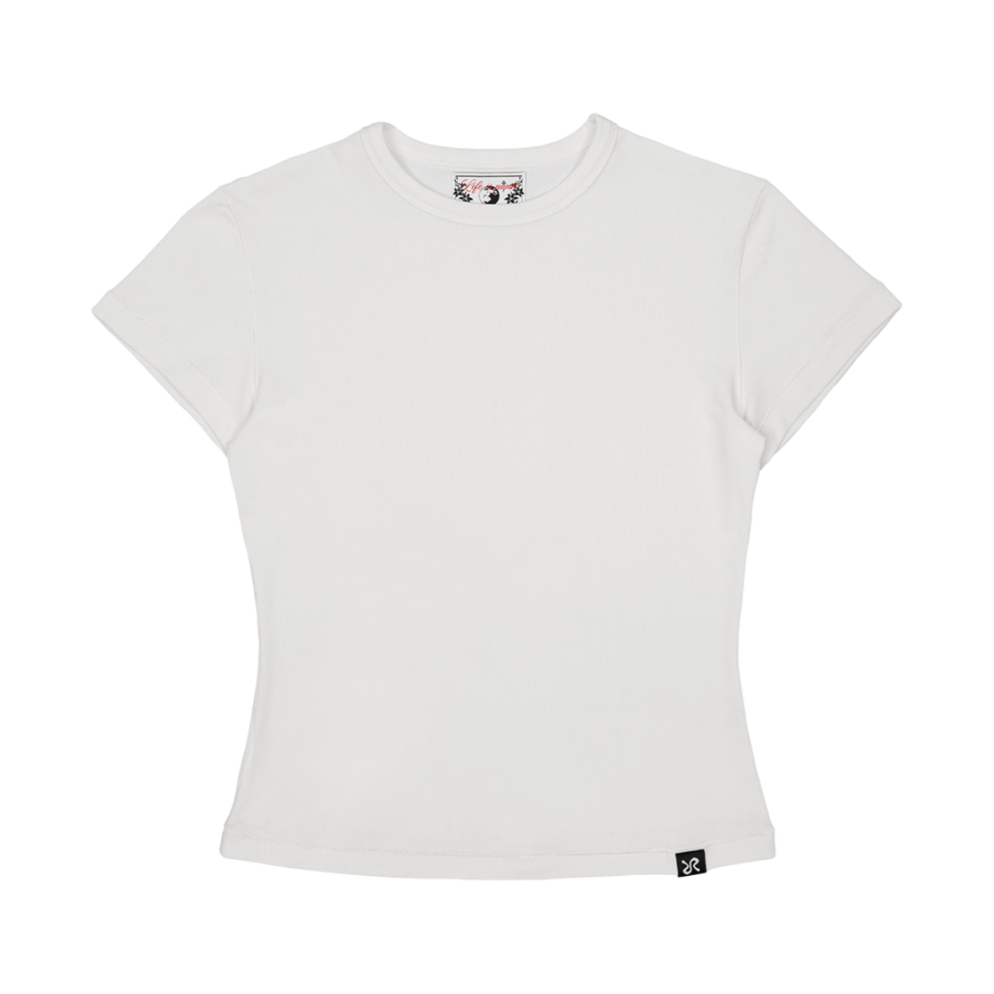 러프넥 아웃스티치 소프트 티셔츠 화이트