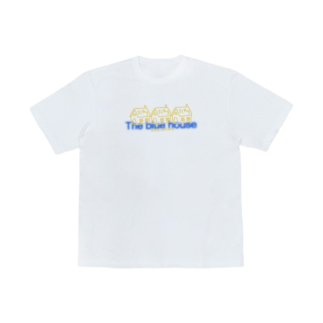 베이스크림 블루하우스 티셔츠 화이트(Basecream Blue House Tee White)