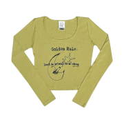 Mosquito Murderers Golden Rule: Don't Be Afraid To Be Cheap Mini Long-Sleeved Goled green