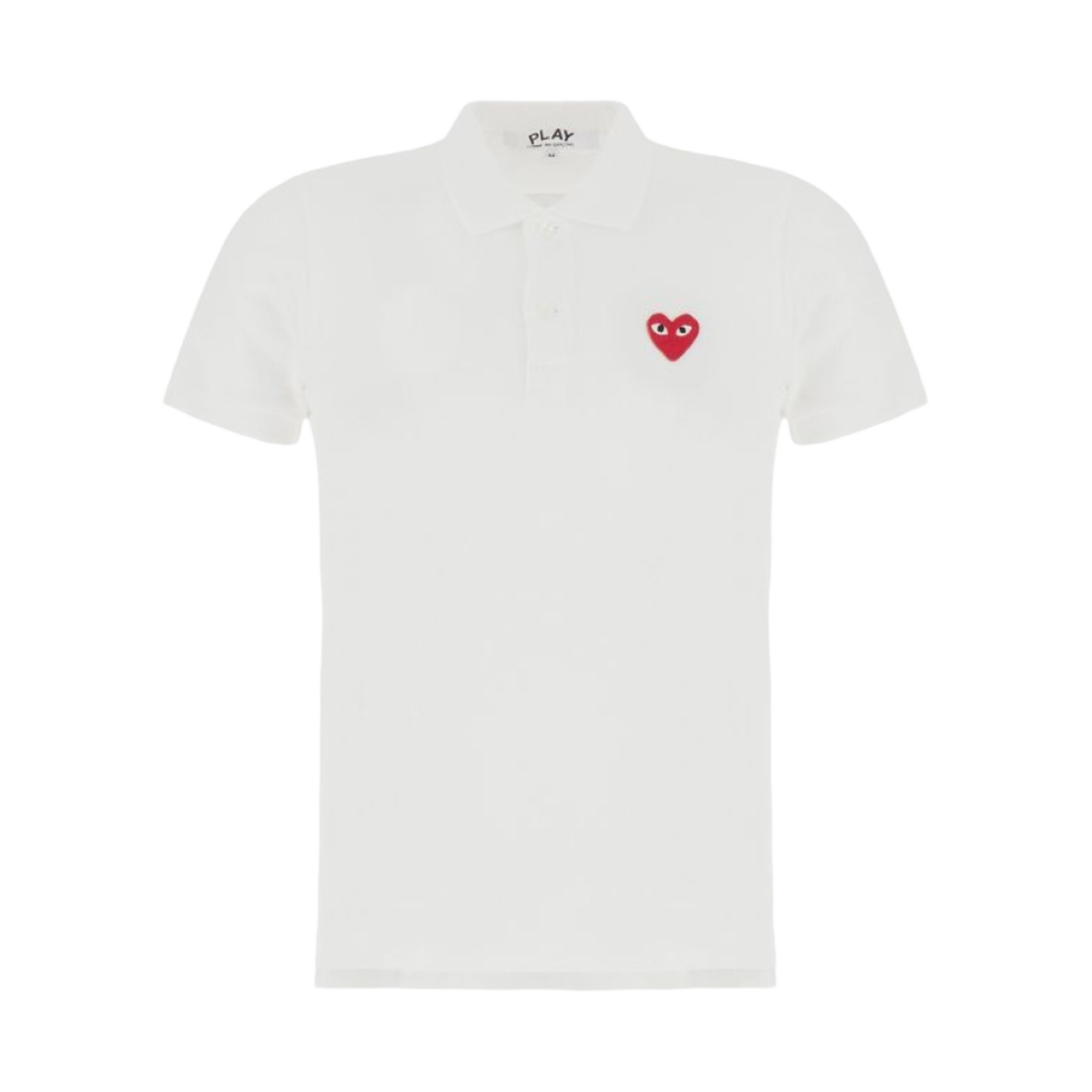 플레이 꼼데가르송 레드 하트 폴로 셔츠 화이트(Play Comme des Garcons Red Heart Polo Shirt White)