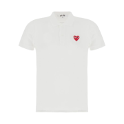 Play Comme des Garcons Red Heart Polo Shirt White