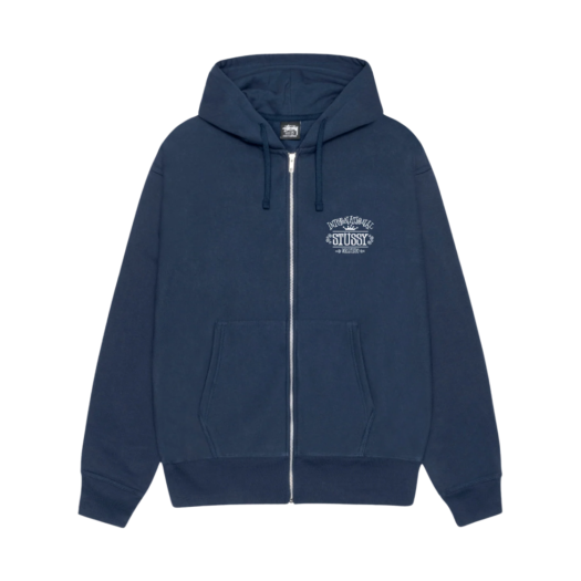Stussy Worldwide Zip Hoodie Navy