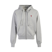 AMI de Coeur Cotton Zipped Hoodie Heather Ash Grey