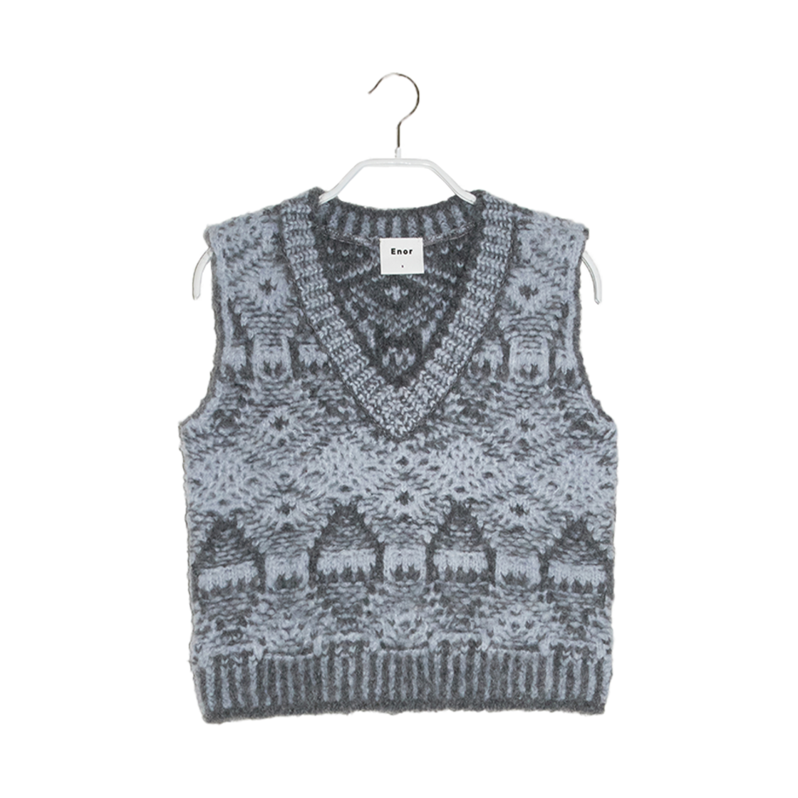 엔오르 우먼 슈퍼파인 알파카 노르딕 베스트 그레이(Enor Women Superfine Alpaca Nordic Vest Grey)