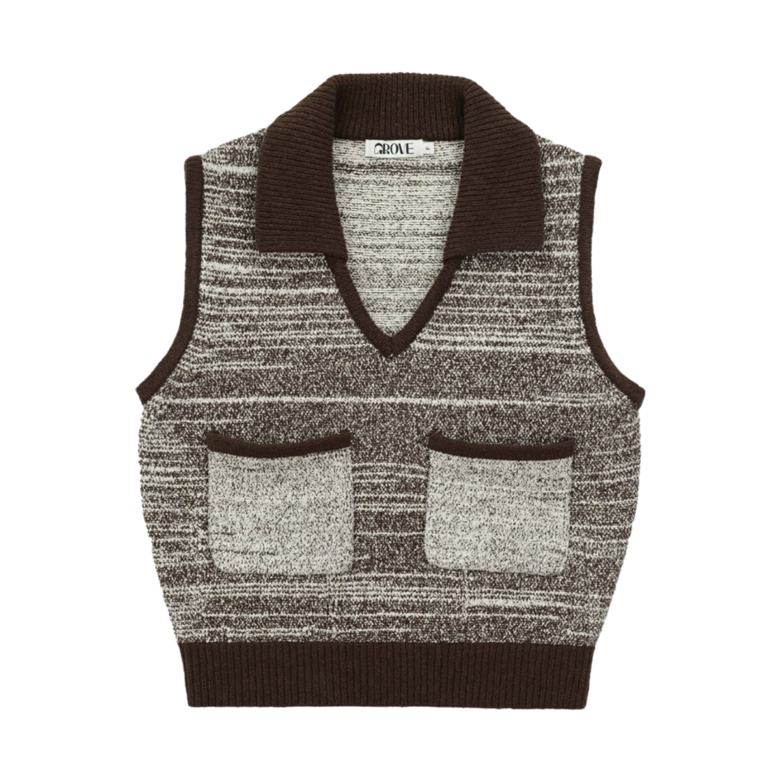(W) 그로브 스웰 니트 베스트 브라운 - 23SS((W) Grove Swell Knit Vest Brown - 23SS)
