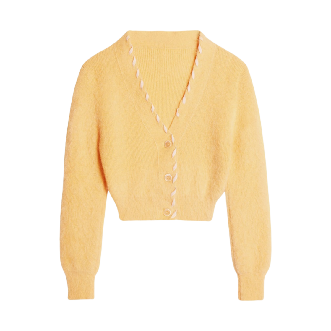 (W) 자크뮈스 르 가디건 라조 브레이디드 모헤어 가디건 옐로우((W) Jacquemus Le Cardigan Lazo Braided Mohair Cardigan Yellow) - 1