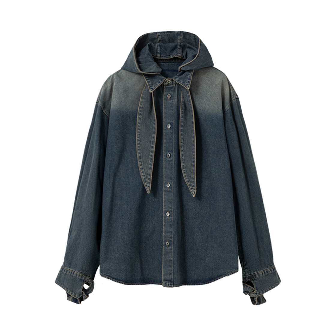 우영미 매듭 디테일 데님 셔츠 블루 - 24FW(Wooyoungmi Knot Detail Denim Shirt Blue - 24FW) - 1